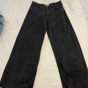 Reformation Black Emma High Rise Wide Leg Jeans - 29